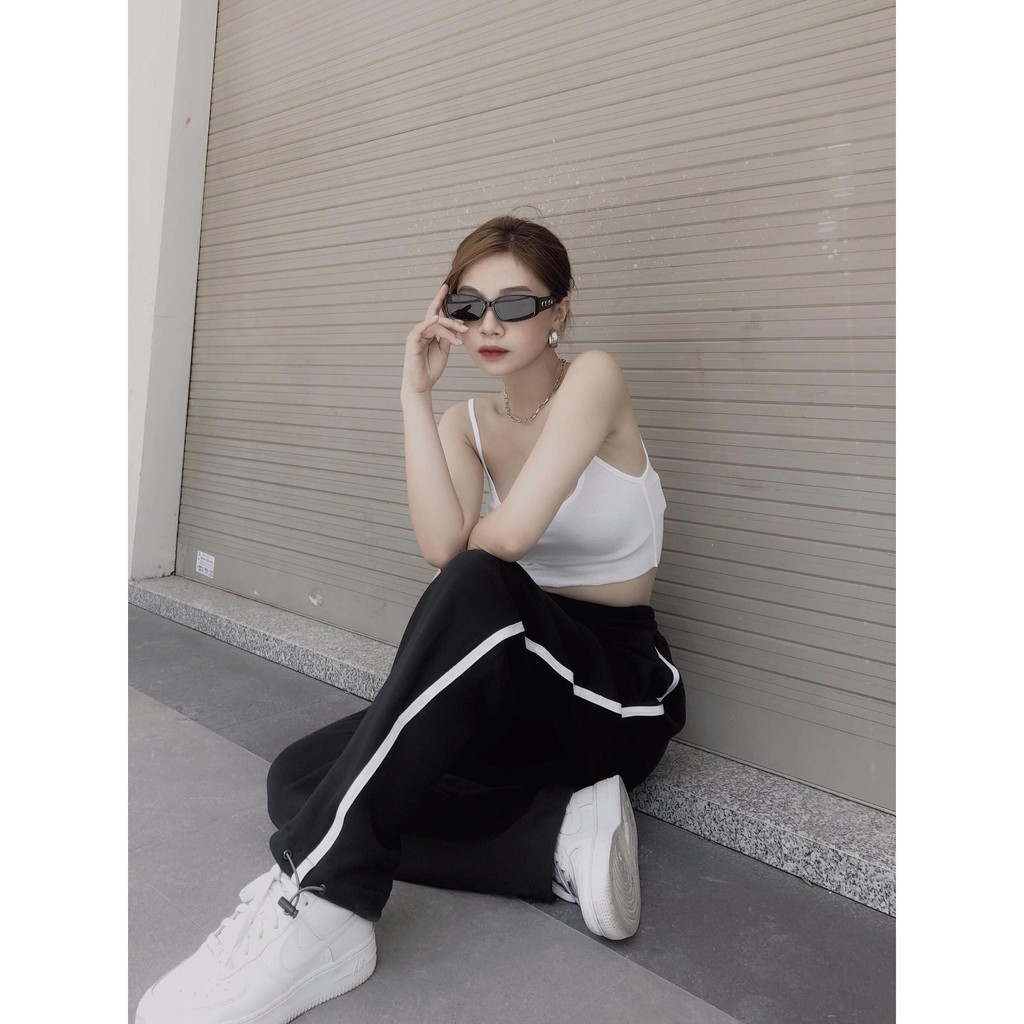 Quần ống rộng BLACK BIGBANG  có dây rút dưới ống quần | BigBuy360 - bigbuy360.vn