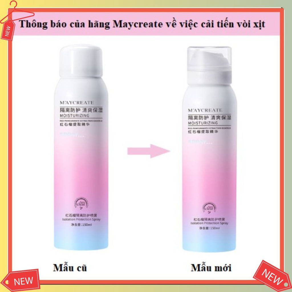 Xịt Chống Nắng Trắng Da M'ayCreate Moisturizing 150Ml Hàng Chính Hãng Nội Địa Trung