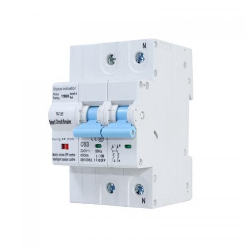 Aptomat Thông Minh Wifi Tuya 2P 63A-80A, Có Đo Công Suất Tiêu Thụ Điện Bật/Tắt Điều Khiển Từ Xa Qua App Smart Life