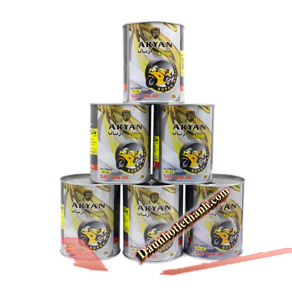 Combo 6 Lon ARYAN MOTOCYCLE OIL 4T 10W40 SN MA2 800ML- FULLY SYNTHETIC - Nhập Khẩu UAE - Nhớt Tổng H