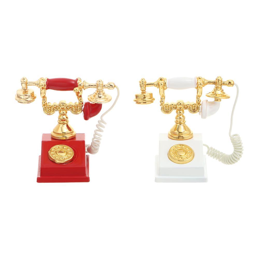LAYOR1 1 Đồ trang trí Điện Thoại Bàn Mini Phong Cách Hoài Cổ Dùng Để Trang Trí Nhà Búp Bê