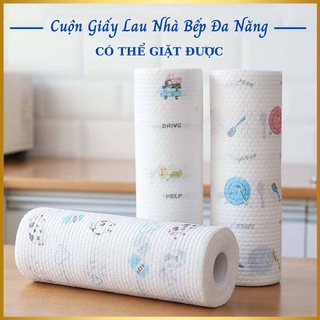 Cuộn giấy lau giấy lau giày lau kính bếp đa năng  -  màu trắng có thể giặt được.