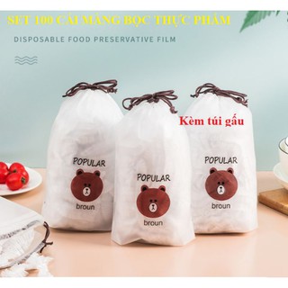 Set 100 Màn Bọc Thực Phầm Hình Gấu