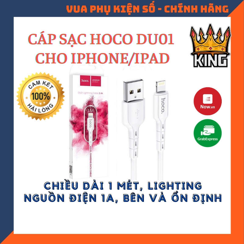 Dây Sạc Cáp Lightning Hoco DU01 Cho Điện Thoại IP Sạc Dự Phòng và Tai Nghe Bluetooth