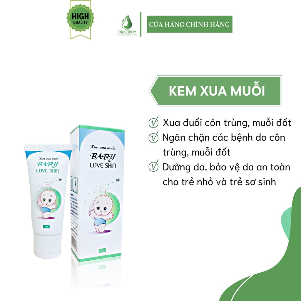 Kem xua muỗi Baby Love Skin Ngân Bình dưỡng da, bảo vệ da, ngăn ngừa các loại côn trùng gây hại