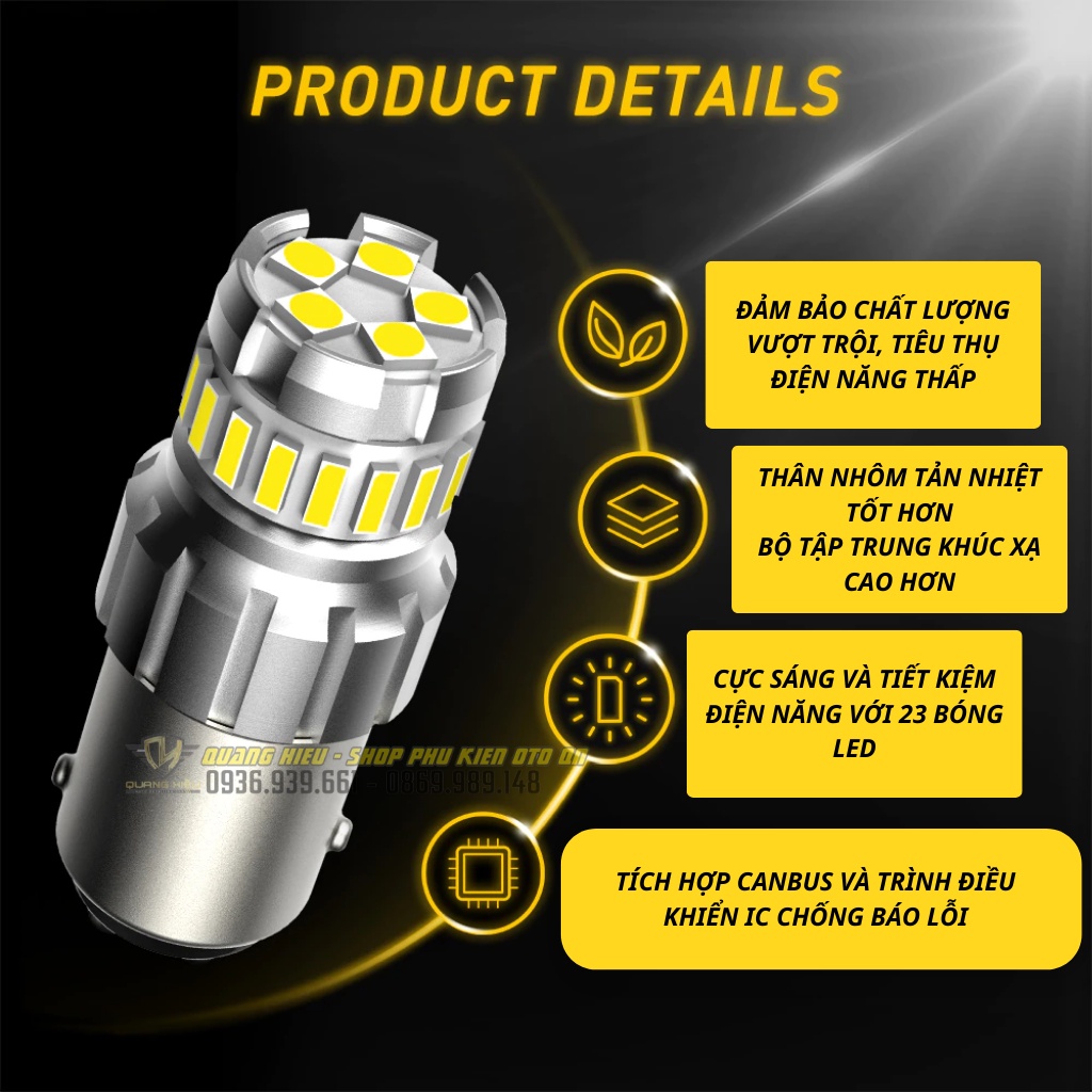 Đèn LED daylight, demi, đèn tín hiệu ban ngày Kia Seltos AUXITO siêu sáng 1157 W21W P21 5W làm đèn xi nhan/phanh