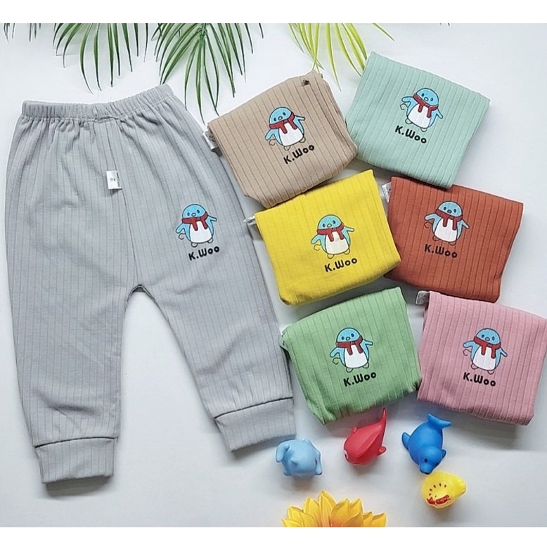Quần Len Tăm Bo Gấu K.WOO Cho Bé Trai Bé Gái Sơ Sinh - Chất Len Tăm Quảng Châu Siêu Mềm Mịn - Bảng Màu Đáng Yêu 3-13KG