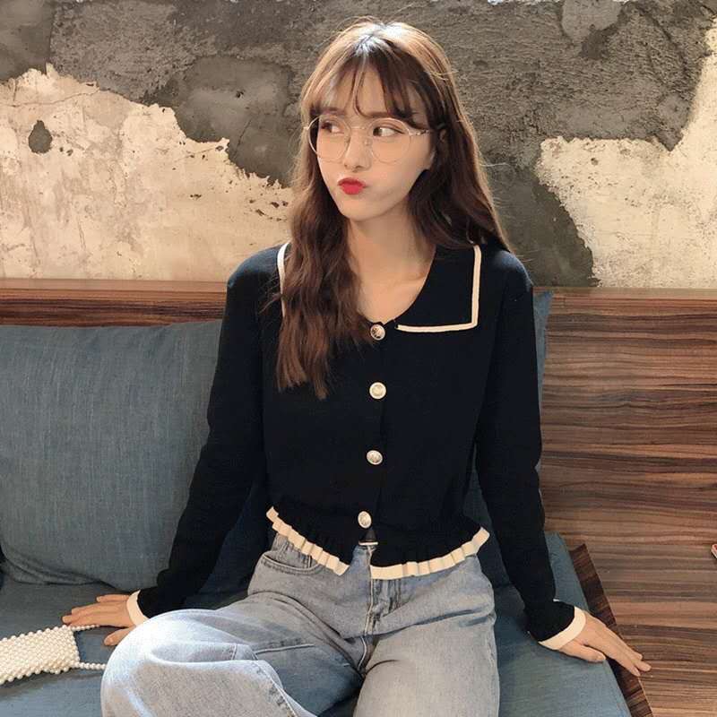 Long sleeve shirt sweater loose fashion cardigan Shirt Top