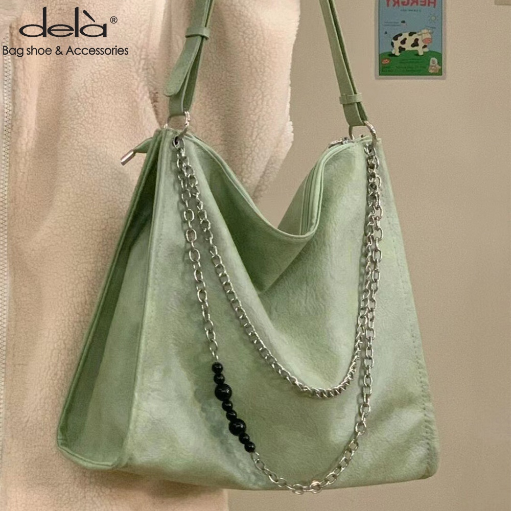 Dela Túi Xách tote Màu Xanh Bơ Xanh Quả Bơ Sức Chứa Lớn Phong Cách Hàn Quốc Thời Trang Mùa Hè Hàng Mới Dành Cho Bạn Nữ