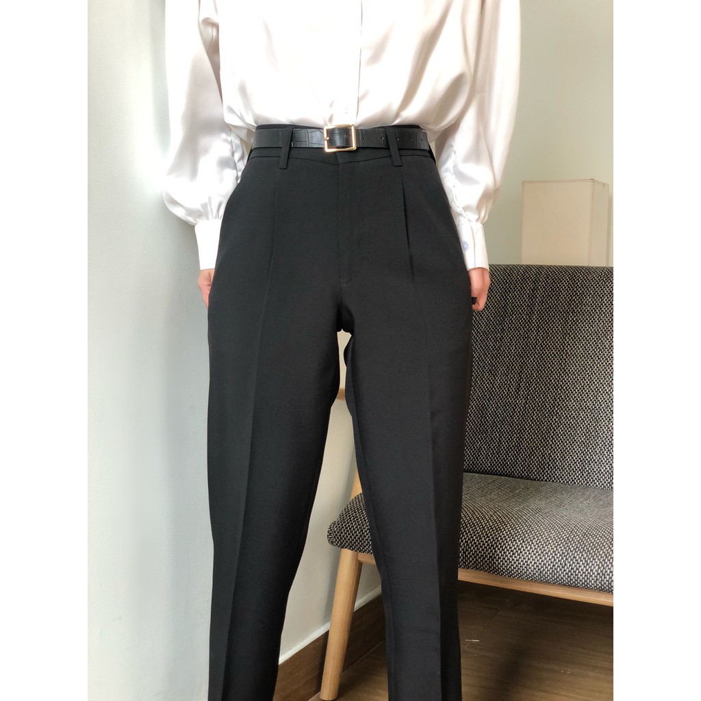 Quần tây nữ form auth chuẩn - Đen/ Trắng | BigBuy360 - bigbuy360.vn