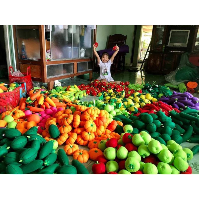 Đồ Chơi Thủ Công Rau Củ Chất Liệu Vải Nỉ Nhồi Bông - Đồ Dùng Học Tập Cho Bé HOA12