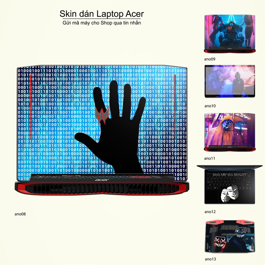 Skin dán Laptop Acer in hình Anonymous _nhiều mẫu 2 (inbox mã máy cho Shop)