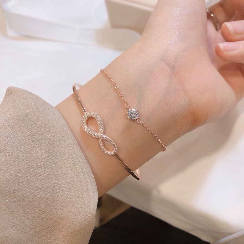 Vòng Đeo Tay Mạ Bạc S925 Mặt Trái Tim Vĩnh Cửu Và Lãng Mạn 5518871