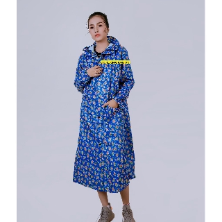 Áo mưa nữ có túi ngoài tiện dụng, vải dù cao cấp có dây kéo và nút gài (Size L, 1XL, 2XL) (Màu ngẫu nhiên)