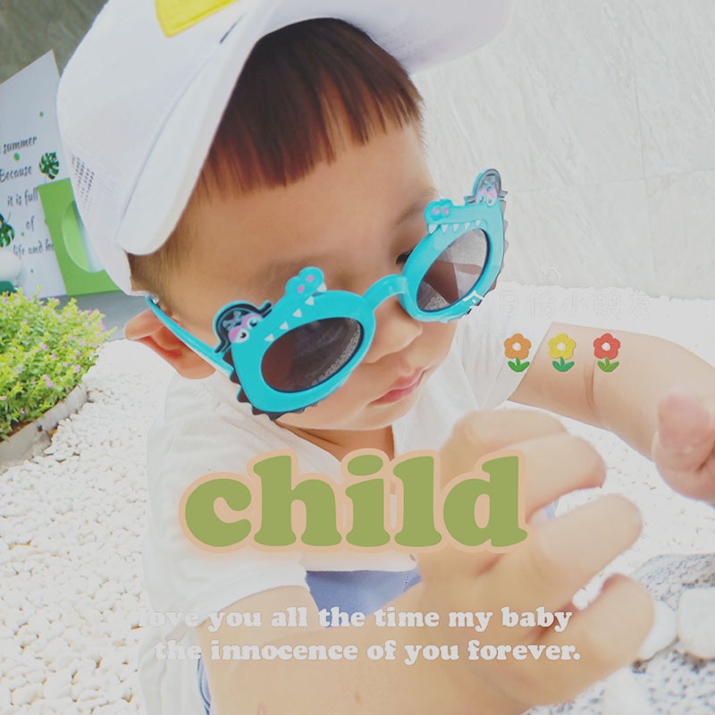 Kính Mát Chống Tia Cực Tím Hình Cá Sấu Hoạt Hình Cho Bé Trai Và Bé Gái