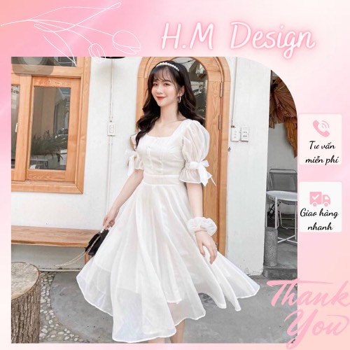 Đầm trắng đi dự tiệc, chụp kỷ yếu, dạo phố, chất đẹp hai lớp loại 1