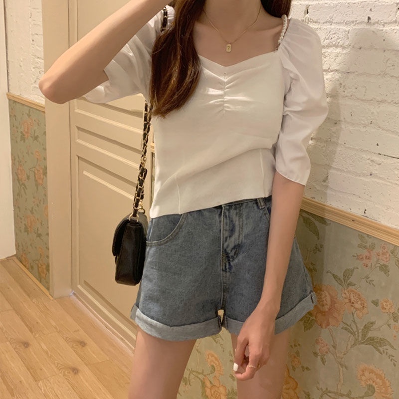 Áo Dệt Kim Trễ Vai Thời Trang Mùa Hè Cho Nữ