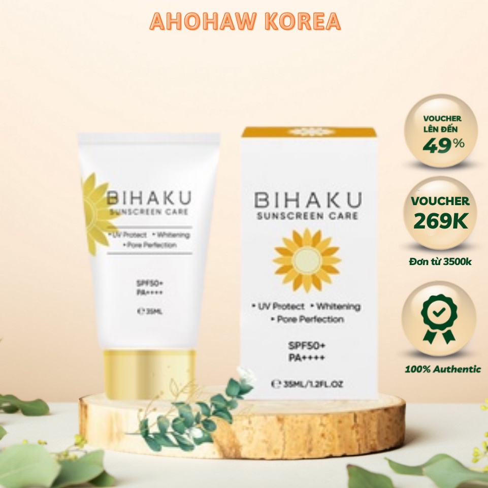 Kem Bihaku Sunscreen Care SPF 50+ PA++++ chống nắng nâng tông