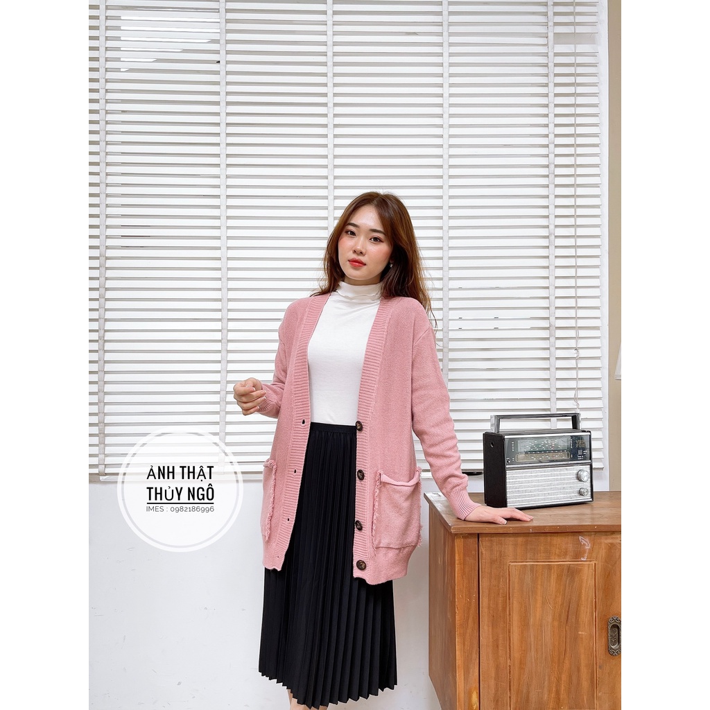 Áo khoác len Cardigan basic cách điệu chất len gạo siêu mềm mịn co giãn 1483 IMES SHOP