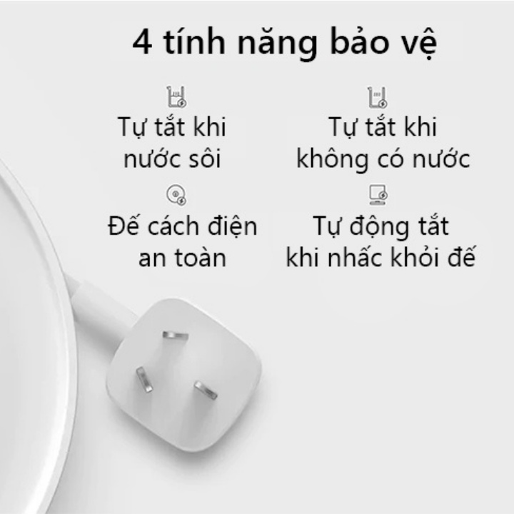 Ấm siêu tốc Xiaomi 1A 1,5l 1800w inox 304 siêu nhanh - Ấm đun nước siêu tốc Xiaomi , Bảo hành 24 Tháng