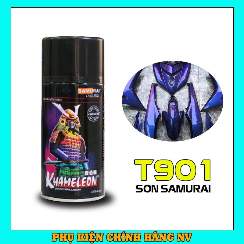 Sơn Samurai T901 màu 3D titan chính hãng, sơn xịt dàn áo xe máy chịu nhiệt, chống nứt nẻ, kháng xăng