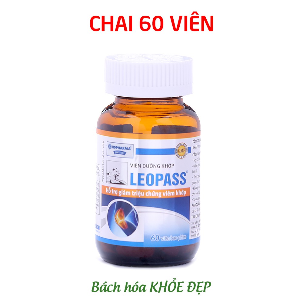 Viên dưỡng khớp Leopass hỗ trợ giảm triệu chứng viêm khớp - Chai 60 viên