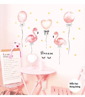 Decal trà sữa Hạc bong bóng cute