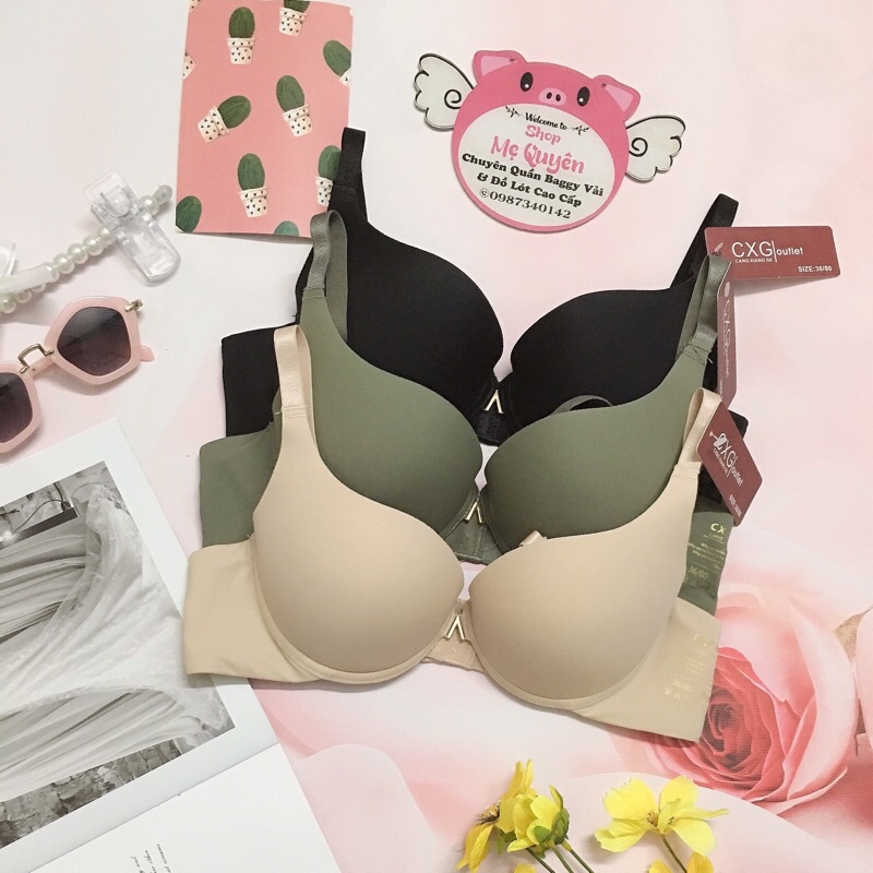 Áo lót nữ quả trơn mút độn kép có gọng, quả giọt nước giúp ôm ngực tròn đầy cho phái đẹp