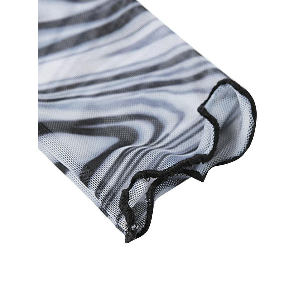 Áo Lửng Tay Dài Phối Lưới Thời Trang Dành Cho Nữ