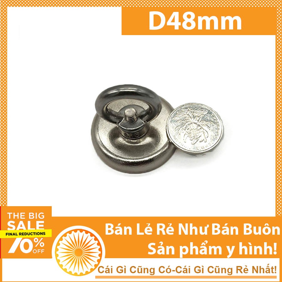 Nam châm cứu hộ d48mm HÚT 35KG LOẠI NAM CHÂM SIÊU MẠNH