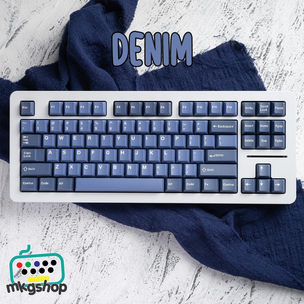 Keycap CMK Denim 173 nút doubleshot nút bàn phím cơ màu cực đẹp, cherry profile