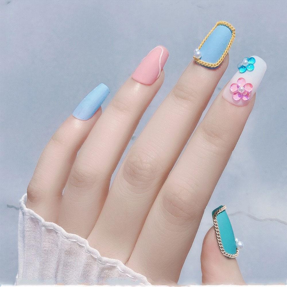 MIQUEL Hạt Đá Tròn 3D Nhiều Màu Sắc Đính Móng Nghệ Thuật