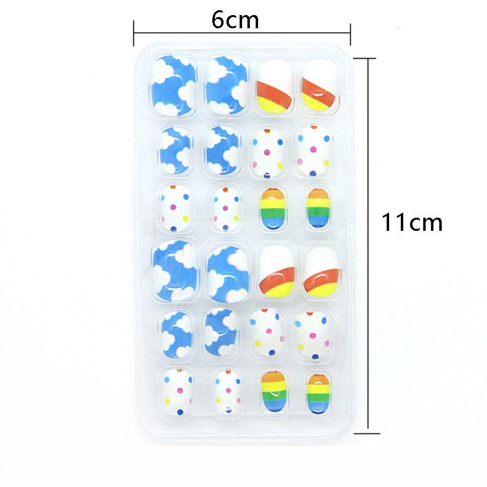 Bộ 24 Móng Tay Giả Ngắn Vuông Trang Trí Thời Trang