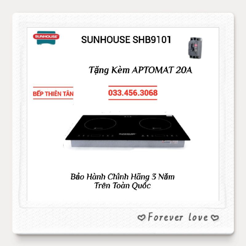 [Mã 267ELSALE hoàn 7% đơn 300K] Bếp Từ Đôi Chính Hãng SUNHOUSE SHB9101