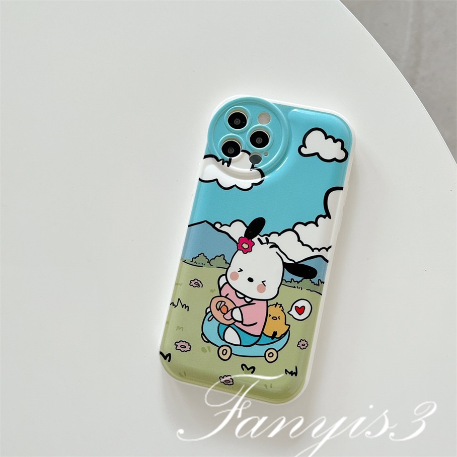 Ốp Điện Thoại TPU Mềm Đệm Khí Hình Cún Hoạt Họa Cho iPhone 14 13 12 11 Pro Max X XR Xs Max 8 7 6 6s Plus SE 2020