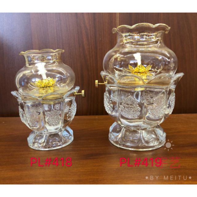Đèn dầu thờ cúng pha lê hoa sen