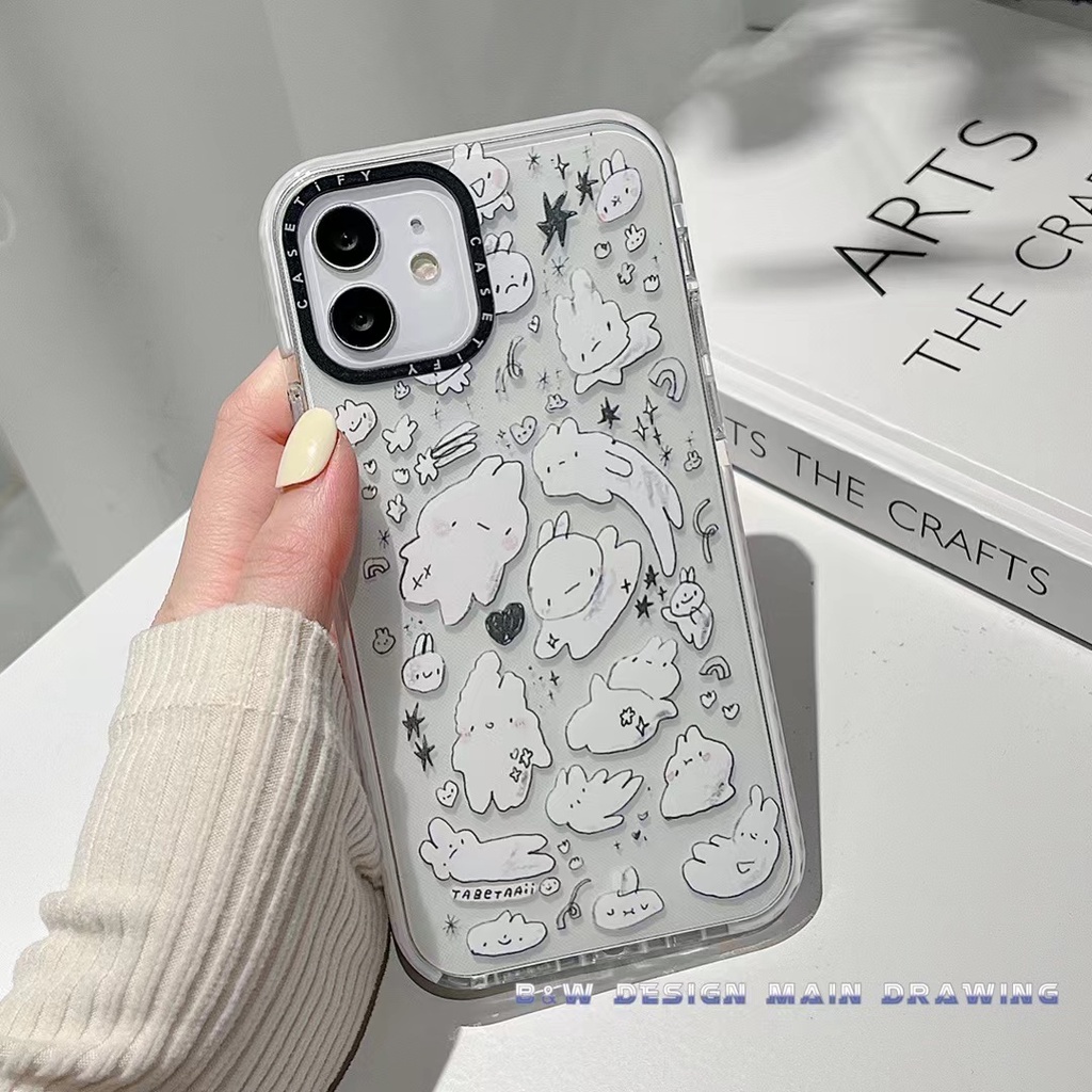 Hoạt Hình Ốp Điện Thoại Mềm Trong Suốt Chống Sốc Hình Thỏ graffiti Cho iphone 15 pro max 14 13 12 11