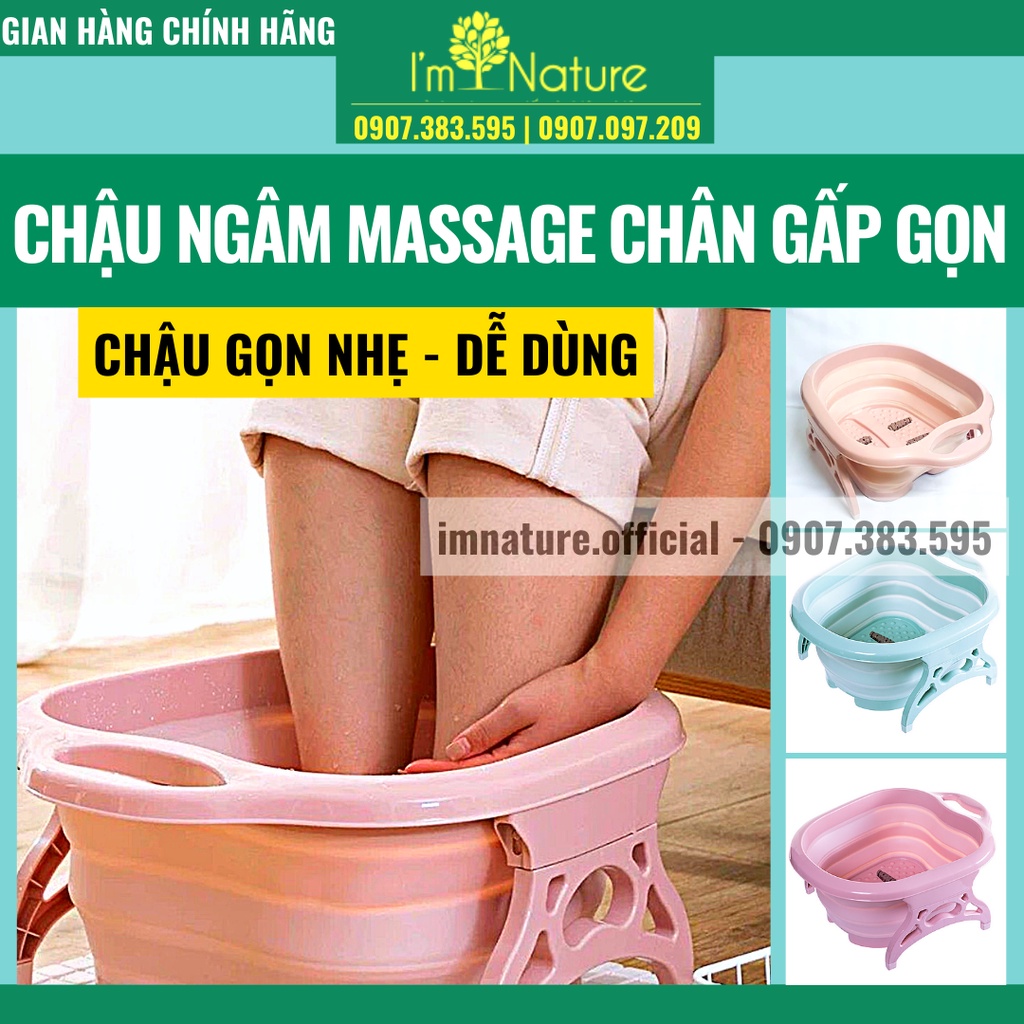 Chậu Ngâm Chân Gấp Gọn - Chậu Massage Chân Đa Năng Silicon - KT 50x41x21 - ImNature.Official TP.HCM