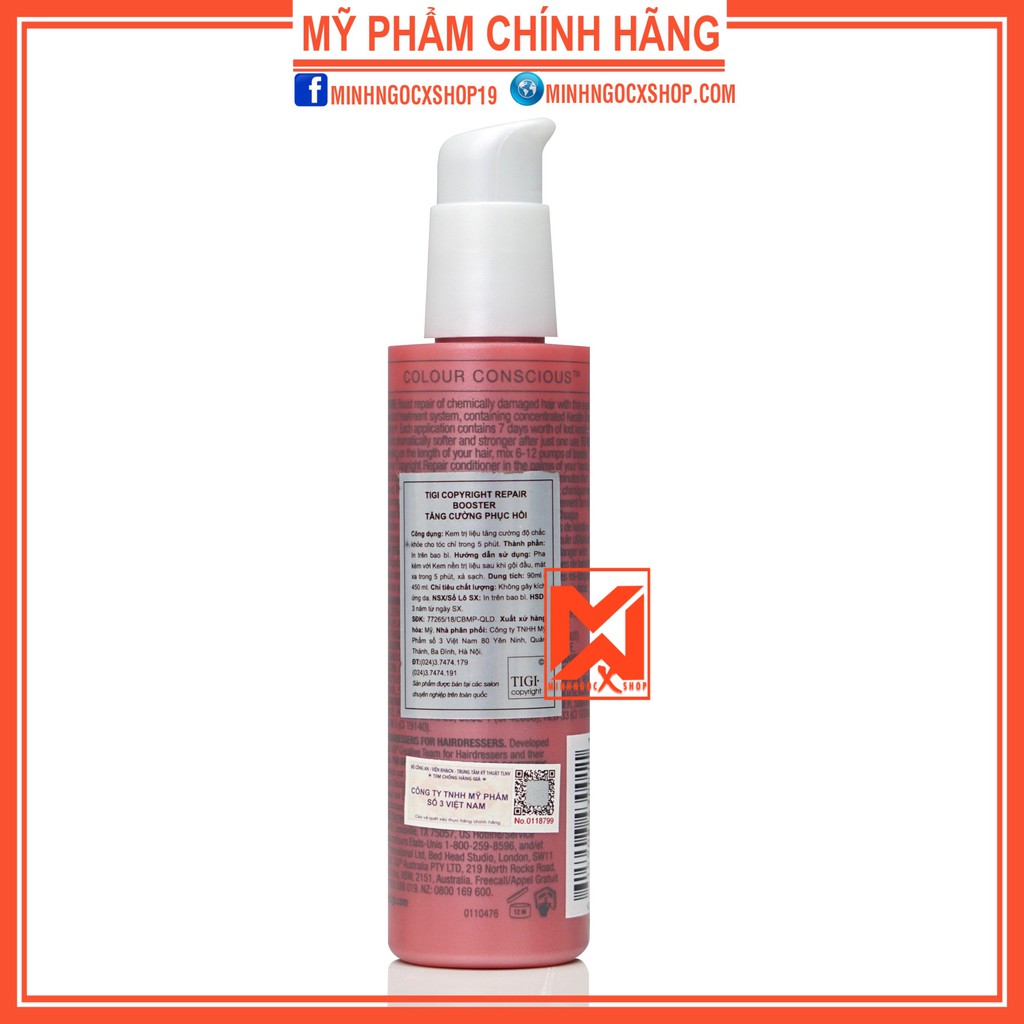 Tăng cường phục hồi cho tóc TIGI COPYRIGHT REPAIR BOOSTER 90ml chính hãng