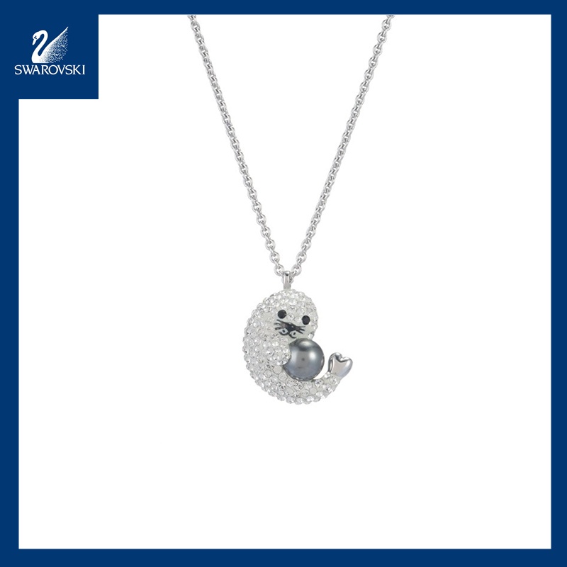 Swarovski Vòng cổ Mặt Hình Con Dấu Xinh Xắn Dành Cho Bé