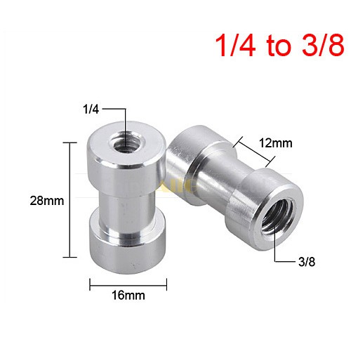 Light stand adapter Female 1/4 - 3/8 ốc chuyển đầu ren 1/4-3/8 Minh đức