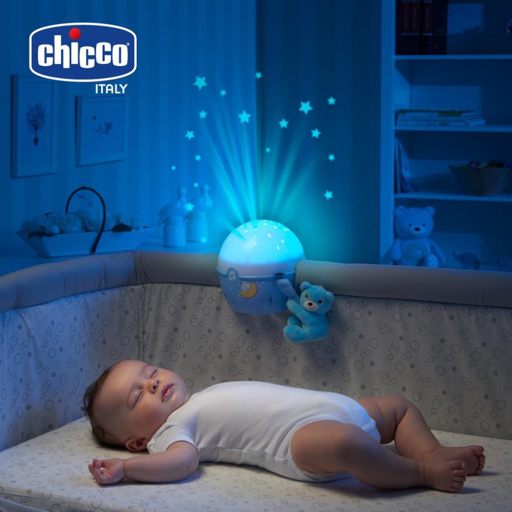 Đèn ngủ gắn cũi phát nhạc Gấu xanh Chicco