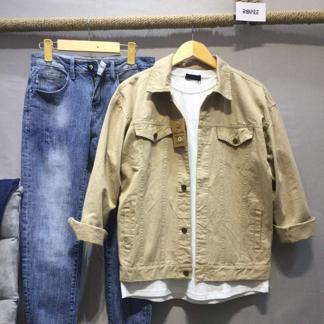 ÁO KHOÁC KAKI MÀU VÀNG SỮA FOME RỘNG NAM VÀ NỮ MẶC RẤT CHẤT. 0KS5