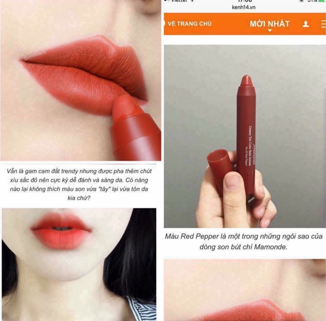 ( Có sẵn ) Son Mamonde Creamy Tint Color Balm Intense màu 20 - Red Pepper | BigBuy360 - bigbuy360.vn