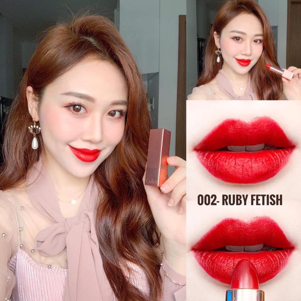 Son lì Hàn Quốc màu tông đỏ COLORLAB - RUBY FETISH 3.5g