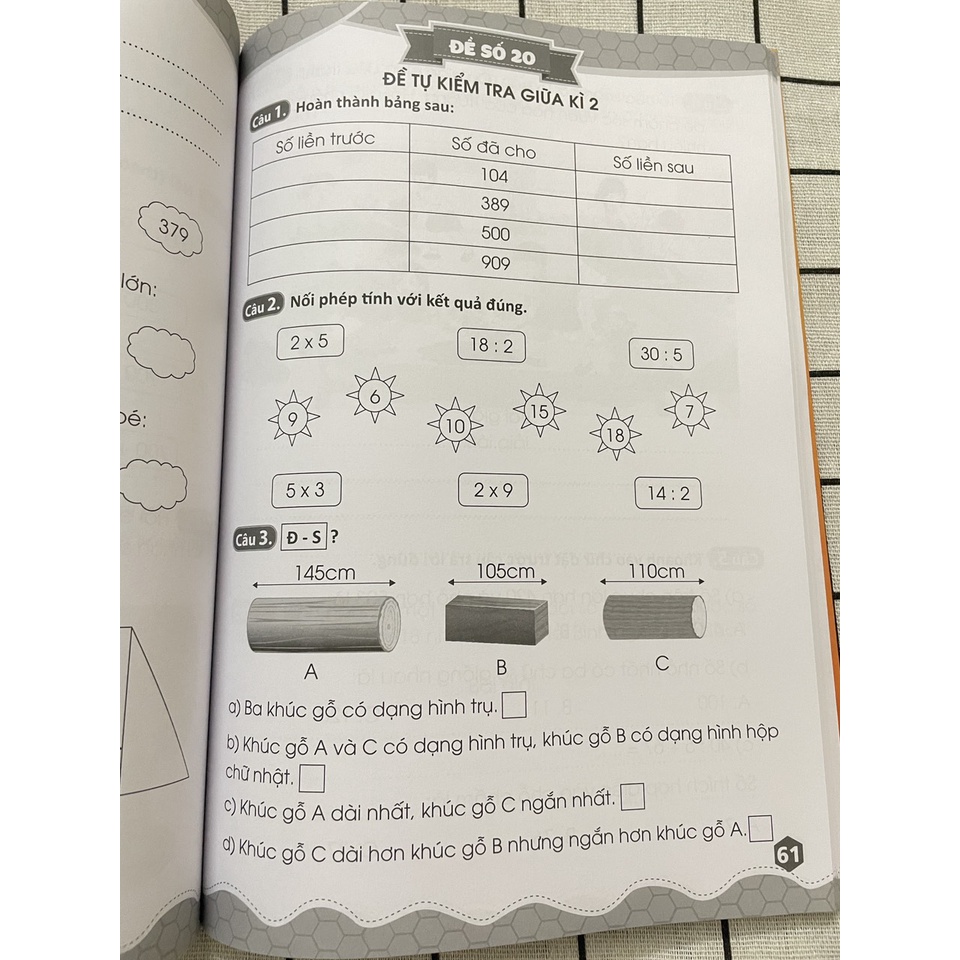Sách 45 đề ôn luyện và kiểm tra toán 2 tập 2 - Biên soạn theo chương trình giáo dục phổ thông mới