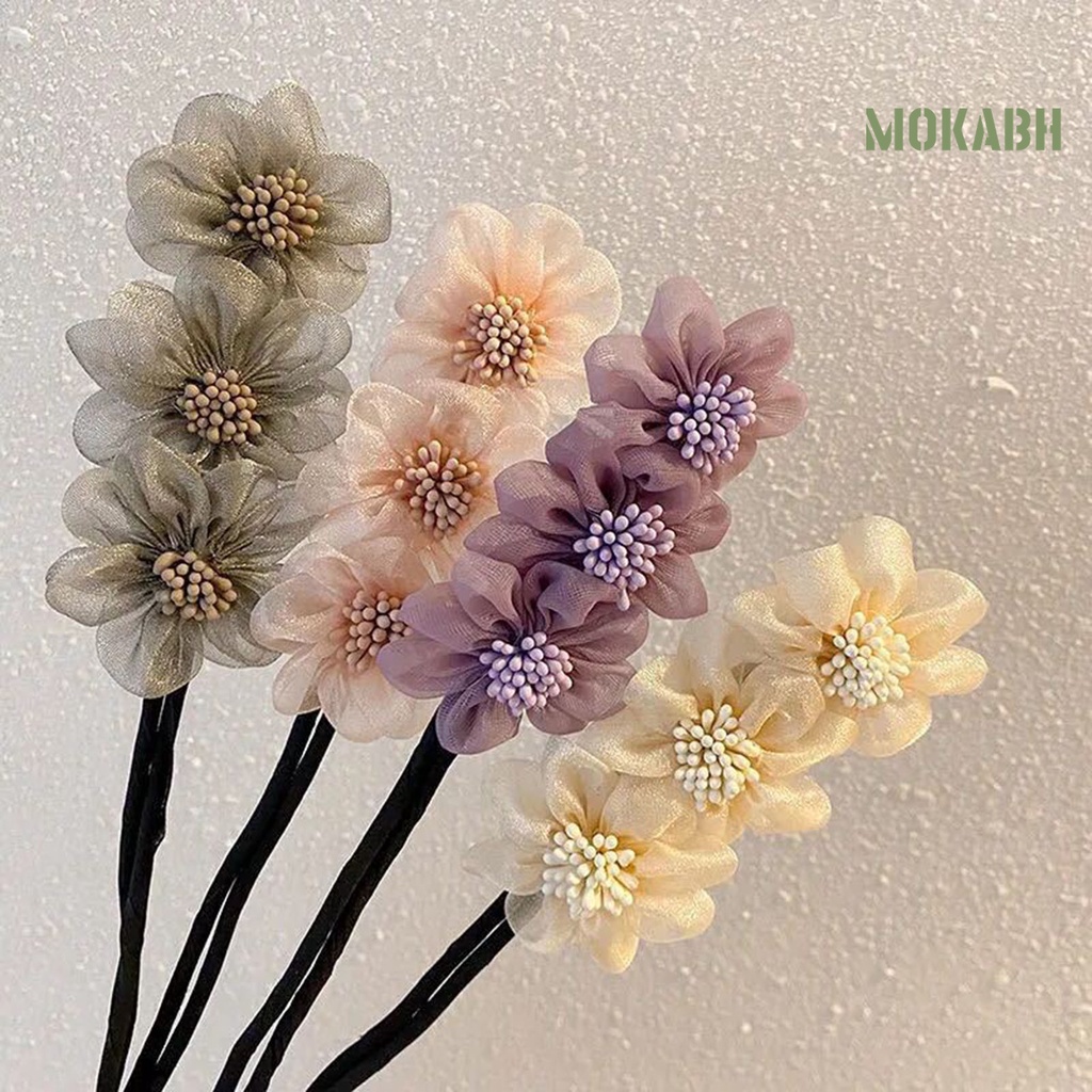 Kẹp Tóc Chiffon Hình Hoa Đơn Giản Thanh Lịch Dễ Phối Đồ