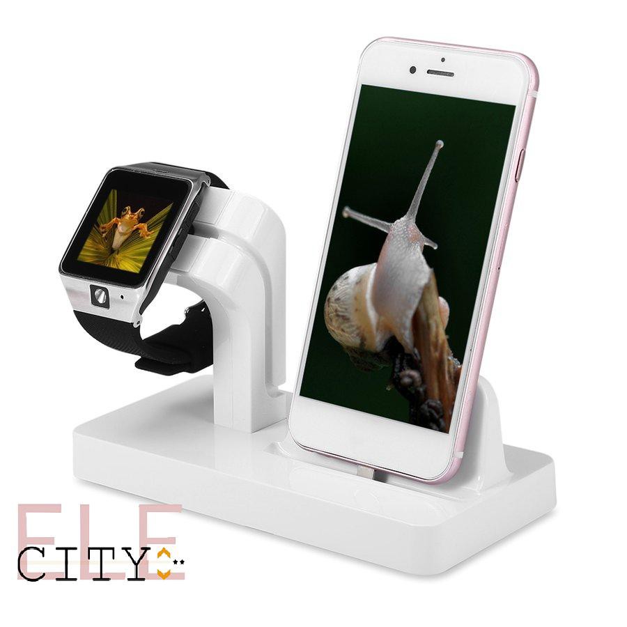 111ele} 2 in 1 Charging Dock For Apple Charger Holder For iWatch For iPhone 7/6/5