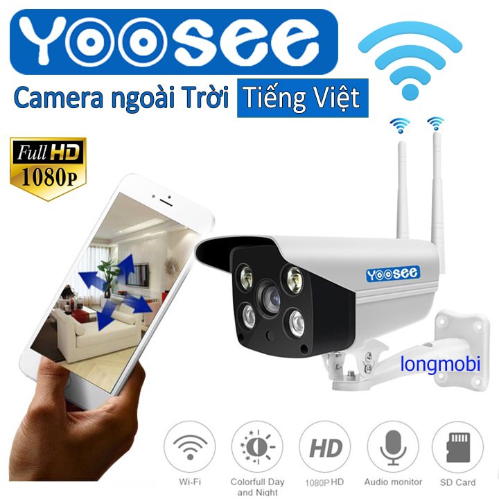 Camera IP YooSee Ngoài Trời FHD 1080 Tiếng Việt + Thẻ Nhớ 32Gb Yoosee