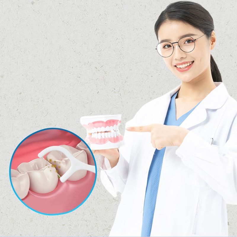 Tăm chỉ nha khoa, Hộp 50 cây tăm chỉ nha khoa tiệt trùng an toàn vệ sinh răng miệng